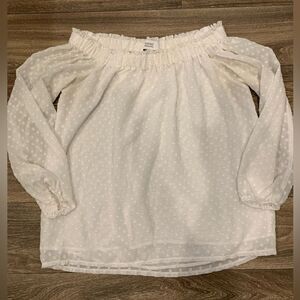 Textile Elizabeth and James White Peasant Off The Shoulder Top Size Medium Boho